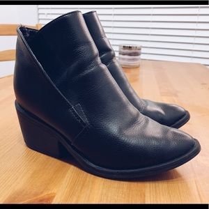 Black vegan leather boots